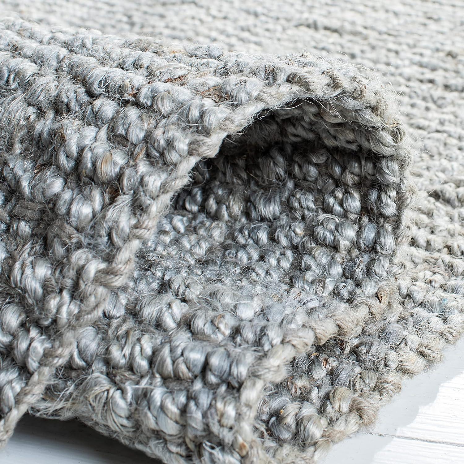 image:imageSAFAVIEH Natural Fiber Collection Area Rug 5 x 8 Green amp Grey Handmade Farmhouse Jute Ideal for High Traffic Areas in Living Room Bedroom NF730BGrey