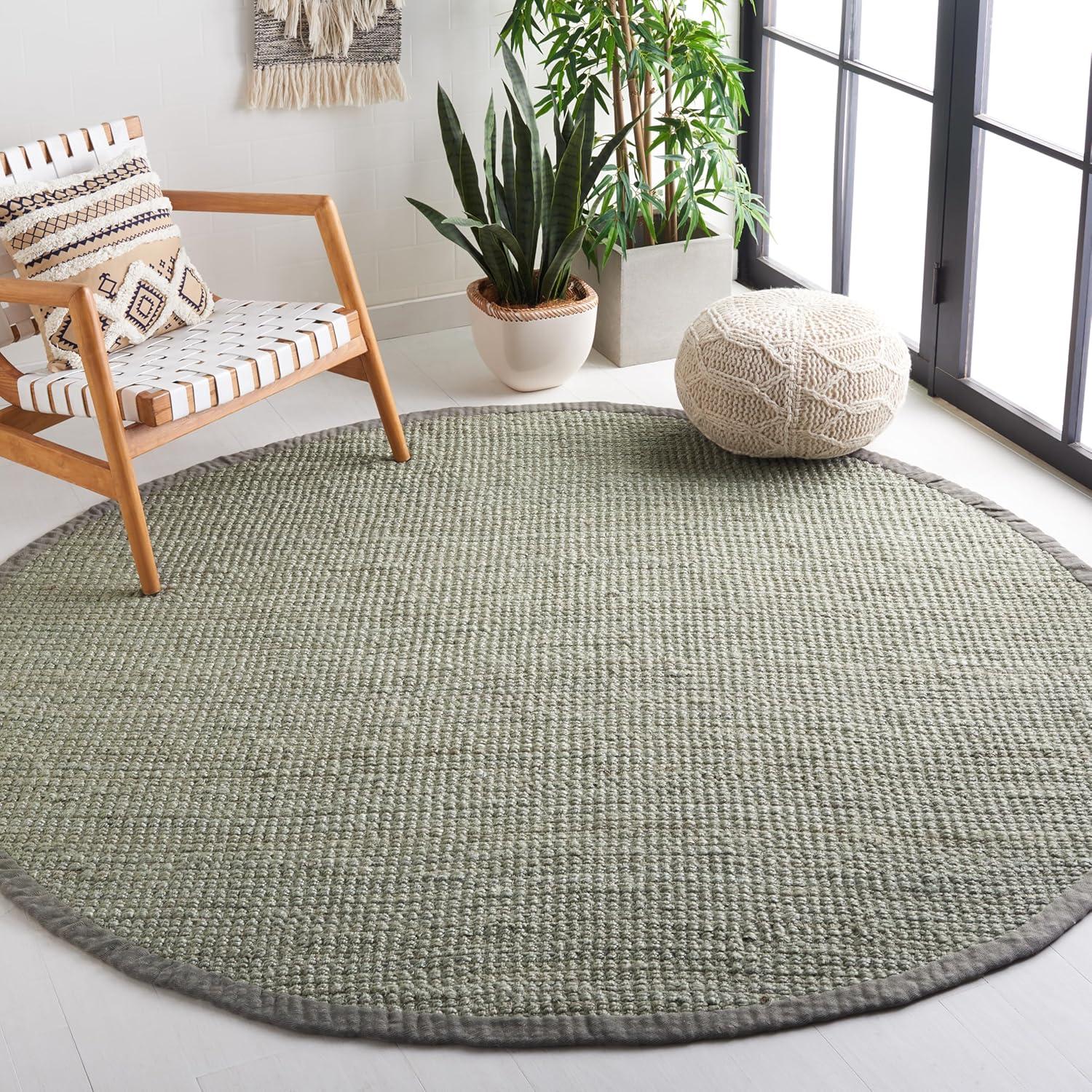 image:imageSAFAVIEH Natural Fiber Collection Area Rug 5 x 8 Green amp Grey Handmade Farmhouse Jute Ideal for High Traffic Areas in Living Room Bedroom NF730BGreenGrey