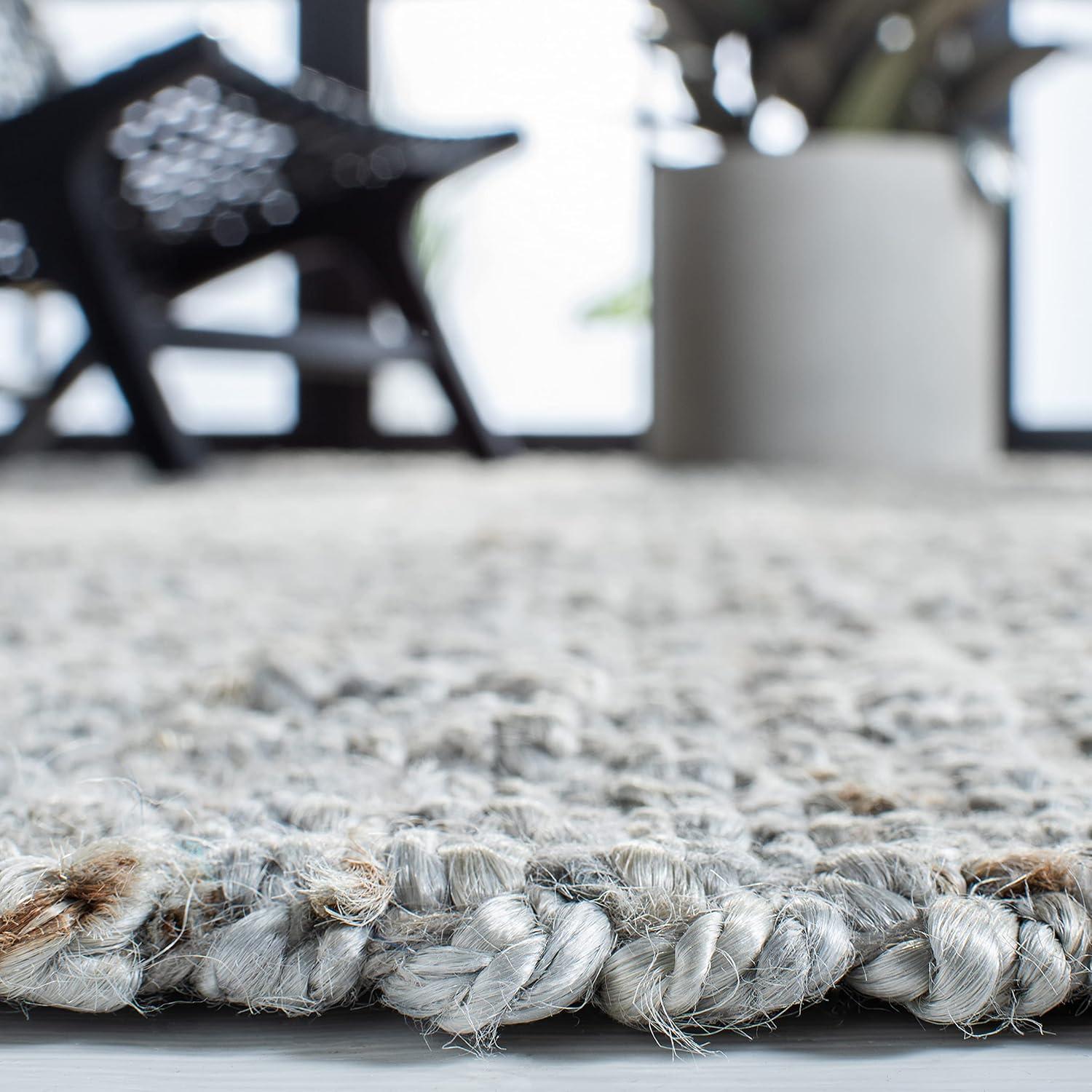 image:imageSAFAVIEH Natural Fiber Collection Area Rug 5 x 8 Green amp Grey Handmade Farmhouse Jute Ideal for High Traffic Areas in Living Room Bedroom NF730BGrey