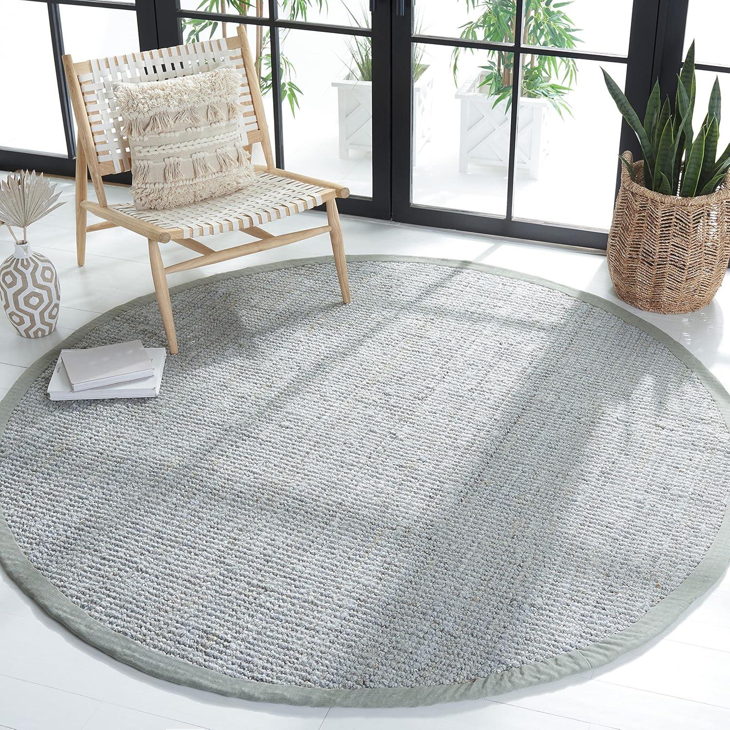 image:imageSAFAVIEH Natural Fiber Collection Area Rug 5 x 8 Green amp Grey Handmade Farmhouse Jute Ideal for High Traffic Areas in Living Room Bedroom NF730BGrey