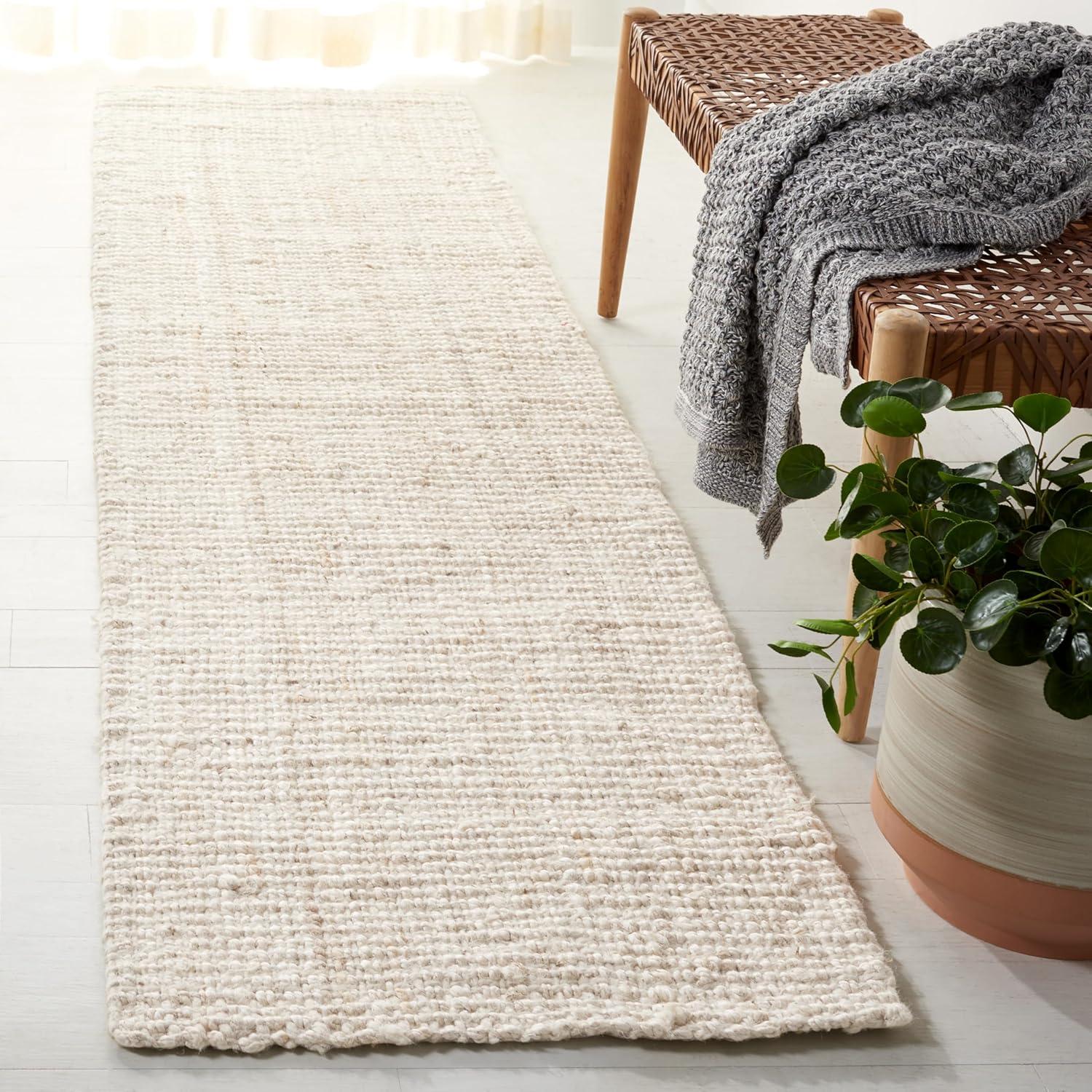image:imageSAFAVIEH Natural Fiber Collection Area Rug 5 x 8 Green amp Grey Handmade Farmhouse Jute Ideal for High Traffic Areas in Living Room Bedroom NF730BIvory