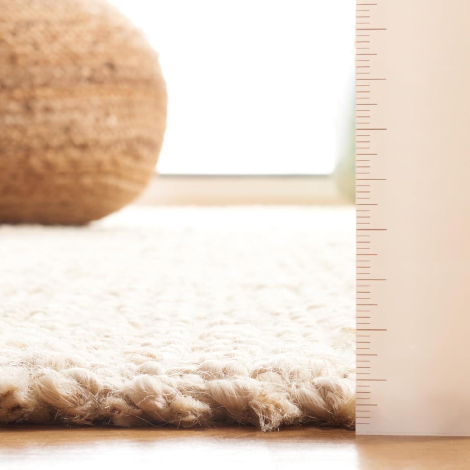 image:imageSAFAVIEH Natural Fiber Collection Area Rug 5 x 8 Green amp Grey Handmade Farmhouse Jute Ideal for High Traffic Areas in Living Room Bedroom NF730BIvory