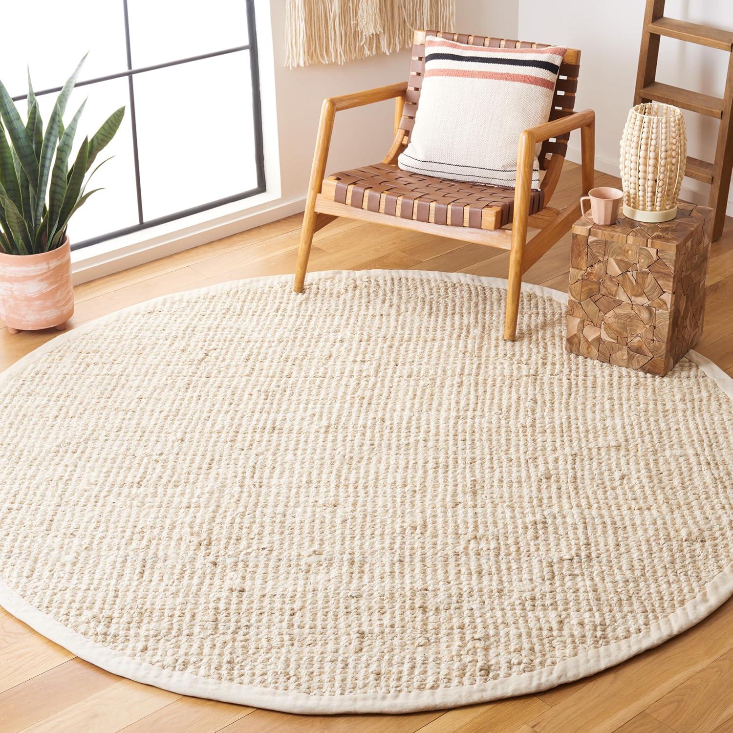 image:imageSAFAVIEH Natural Fiber Collection Area Rug 5 x 8 Green amp Grey Handmade Farmhouse Jute Ideal for High Traffic Areas in Living Room Bedroom NF730BIvory