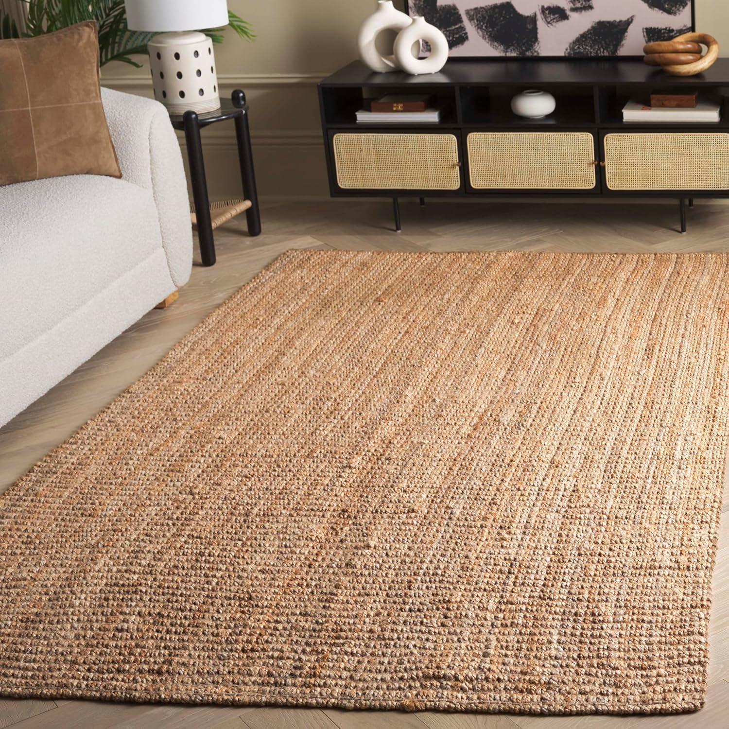 image:imageSAFAVIEH Natural Fiber Collection Area Rug 5 x 8 Green amp Grey Handmade Farmhouse Jute Ideal for High Traffic Areas in Living Room Bedroom NF730BNatural