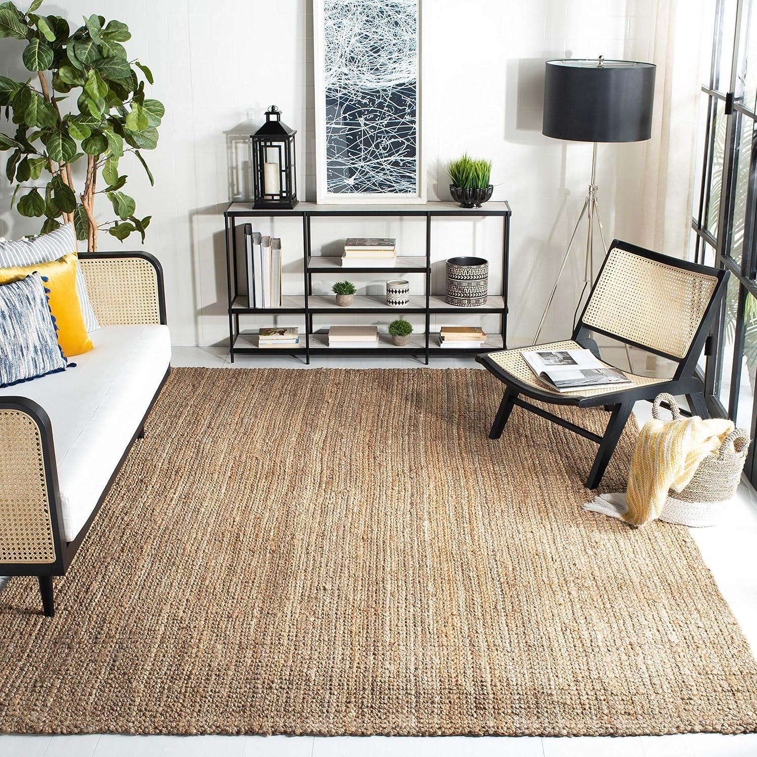 image:imageSAFAVIEH Natural Fiber Collection Area Rug 5 x 8 Green amp Grey Handmade Farmhouse Jute Ideal for High Traffic Areas in Living Room Bedroom NF730BNatural