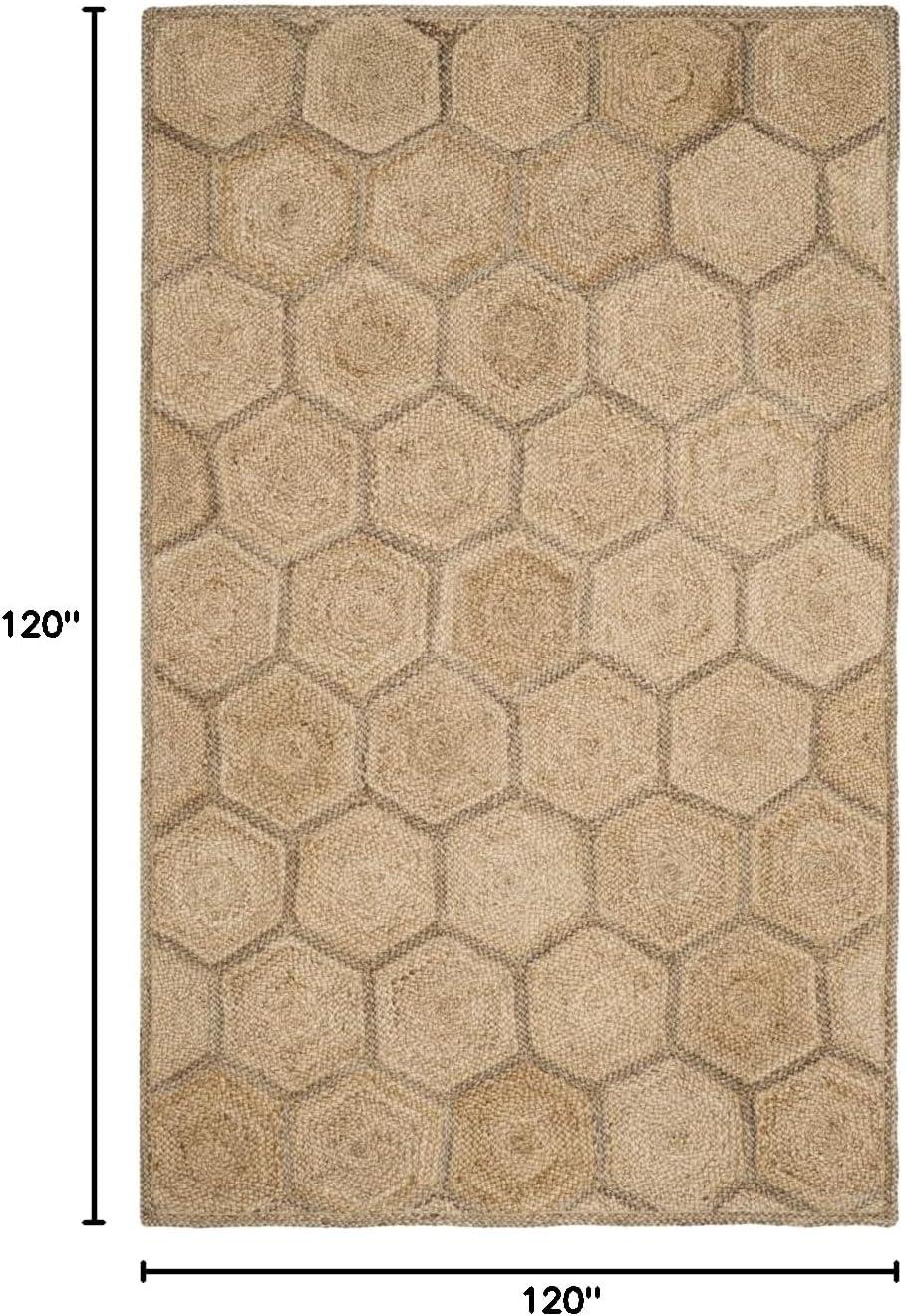 image:imageSAFAVIEH Natural Fiber Collection Area Rug 5 x 8 Green amp Grey Handmade Farmhouse Jute Ideal for High Traffic Areas in Living Room Bedroom NF730BNatural