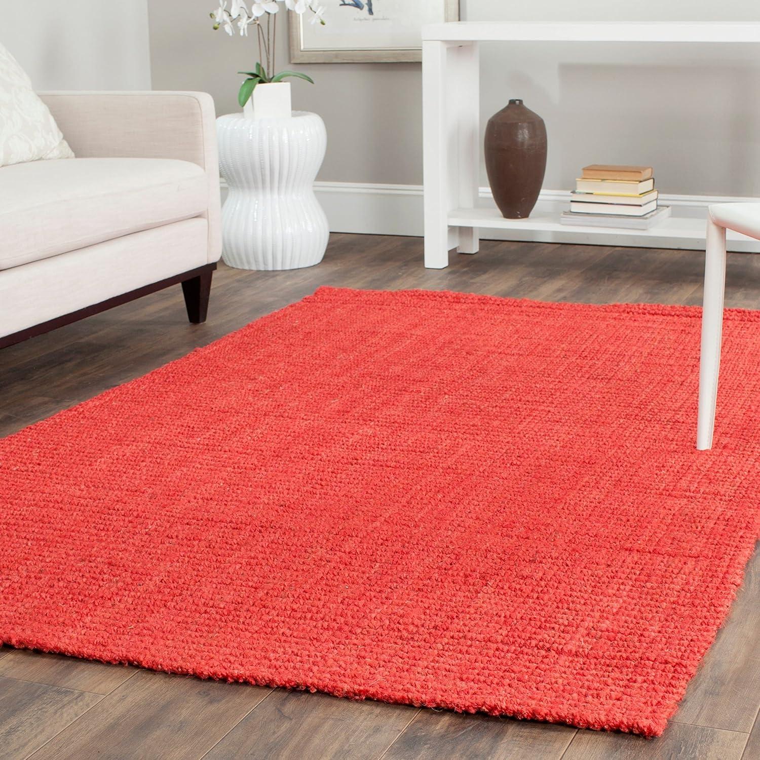 image:imageSAFAVIEH Natural Fiber Collection Area Rug 5 x 8 Green amp Grey Handmade Farmhouse Jute Ideal for High Traffic Areas in Living Room Bedroom NF730BRed