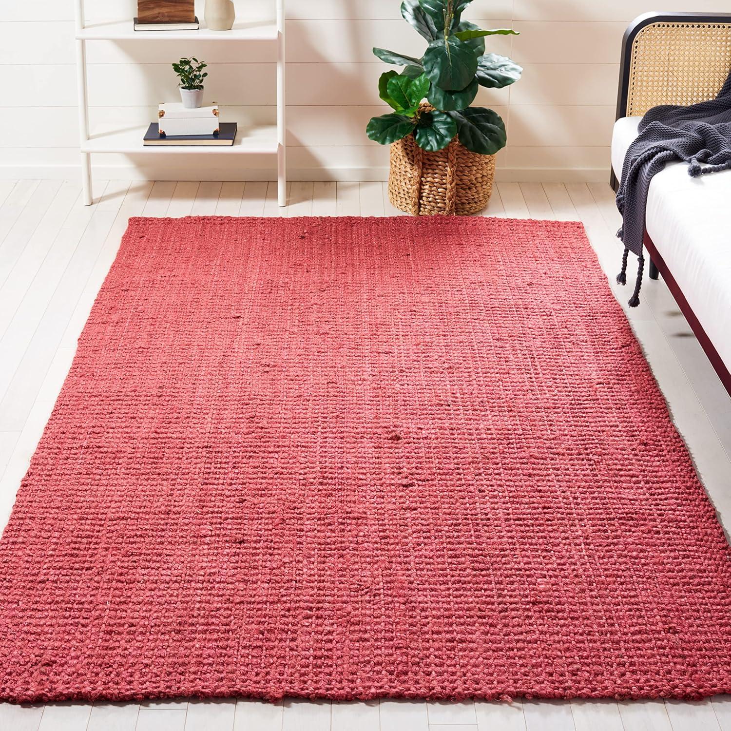 image:imageSAFAVIEH Natural Fiber Collection Area Rug 5 x 8 Green amp Grey Handmade Farmhouse Jute Ideal for High Traffic Areas in Living Room Bedroom NF730BRed