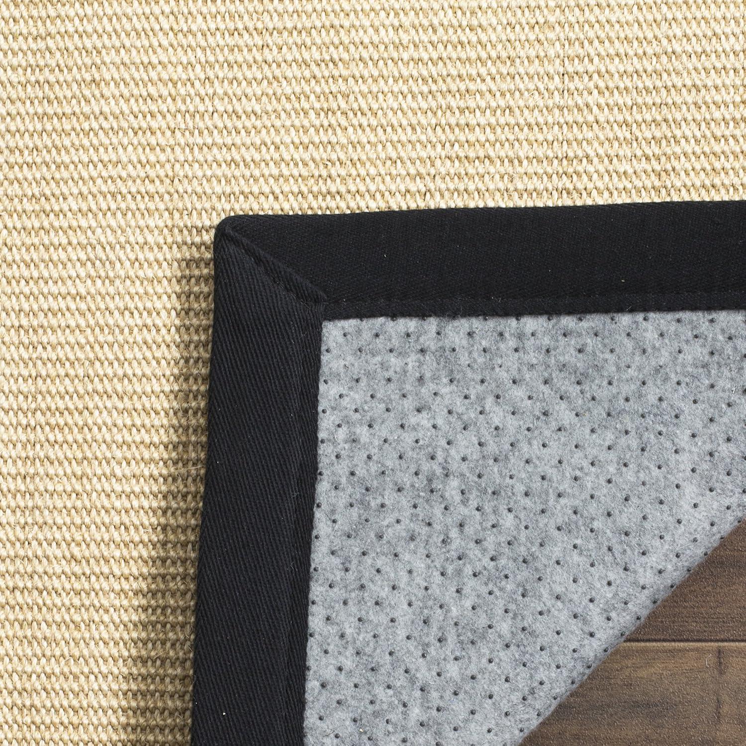 image:imageSAFAVIEH Natural Fiber Collection Area Rug 5 x 8 Marble amp Grey Border Sisal Design Easy Care Ideal for High Traffic Areas in Living Room Bedroom NF441BMaizeBlack