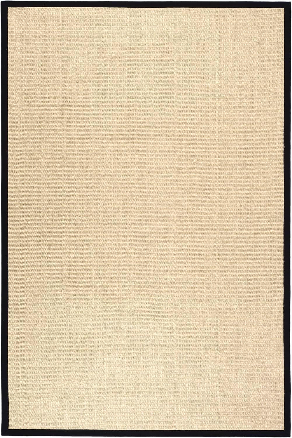 image:imageSAFAVIEH Natural Fiber Collection Area Rug 5 x 8 Marble amp Grey Border Sisal Design Easy Care Ideal for High Traffic Areas in Living Room Bedroom NF441BMaizeBlack