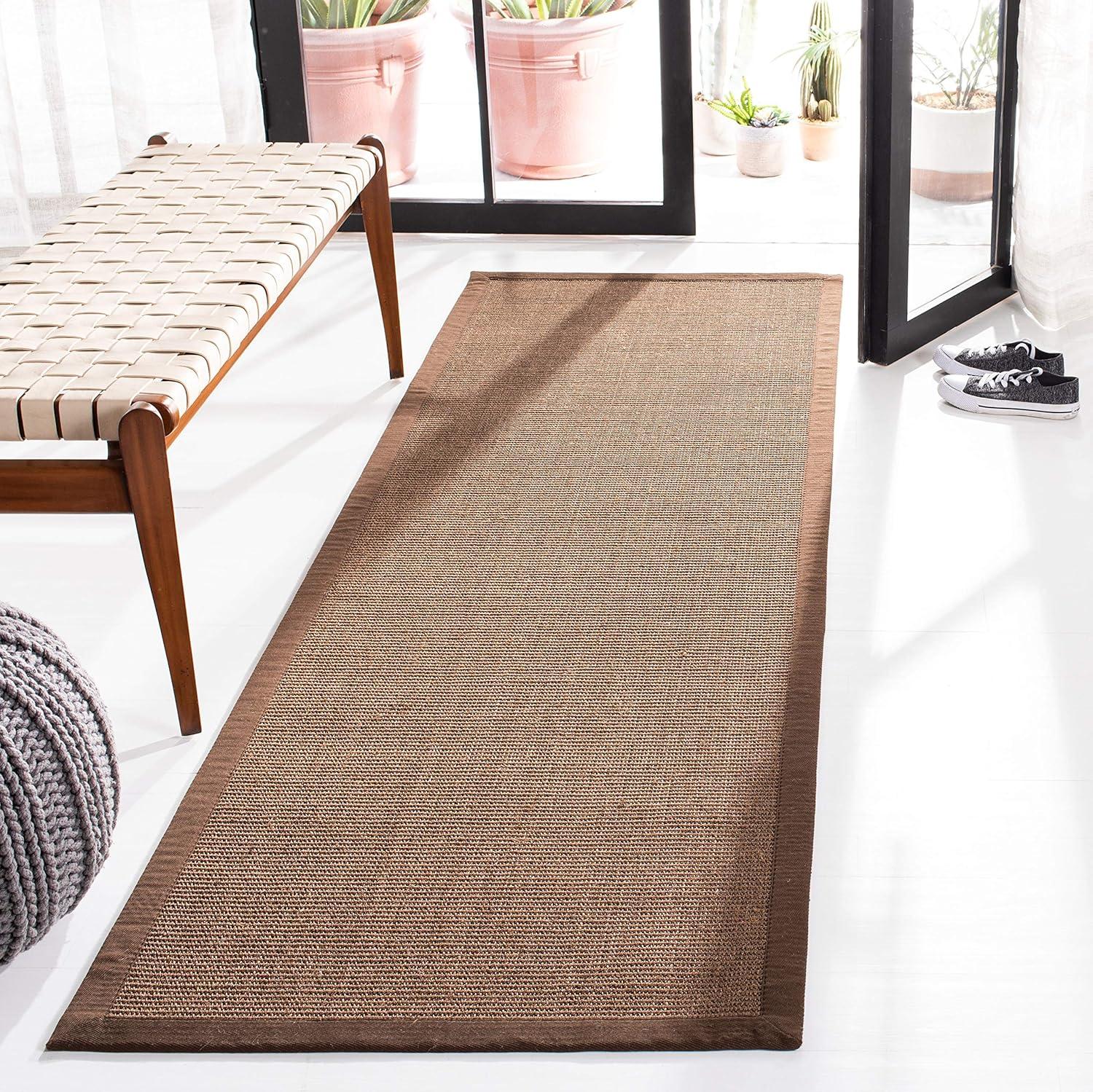 image:imageSAFAVIEH Natural Fiber Collection Area Rug 5 x 8 Marble amp Grey Border Sisal Design Easy Care Ideal for High Traffic Areas in Living Room Bedroom NF441BBrown