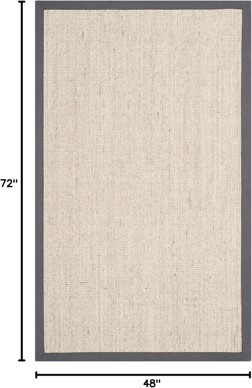 image:imageSAFAVIEH Natural Fiber Collection Area Rug 5 x 8 Marble amp Grey Border Sisal Design Easy Care Ideal for High Traffic Areas in Living Room Bedroom NF441BMarbleGrey