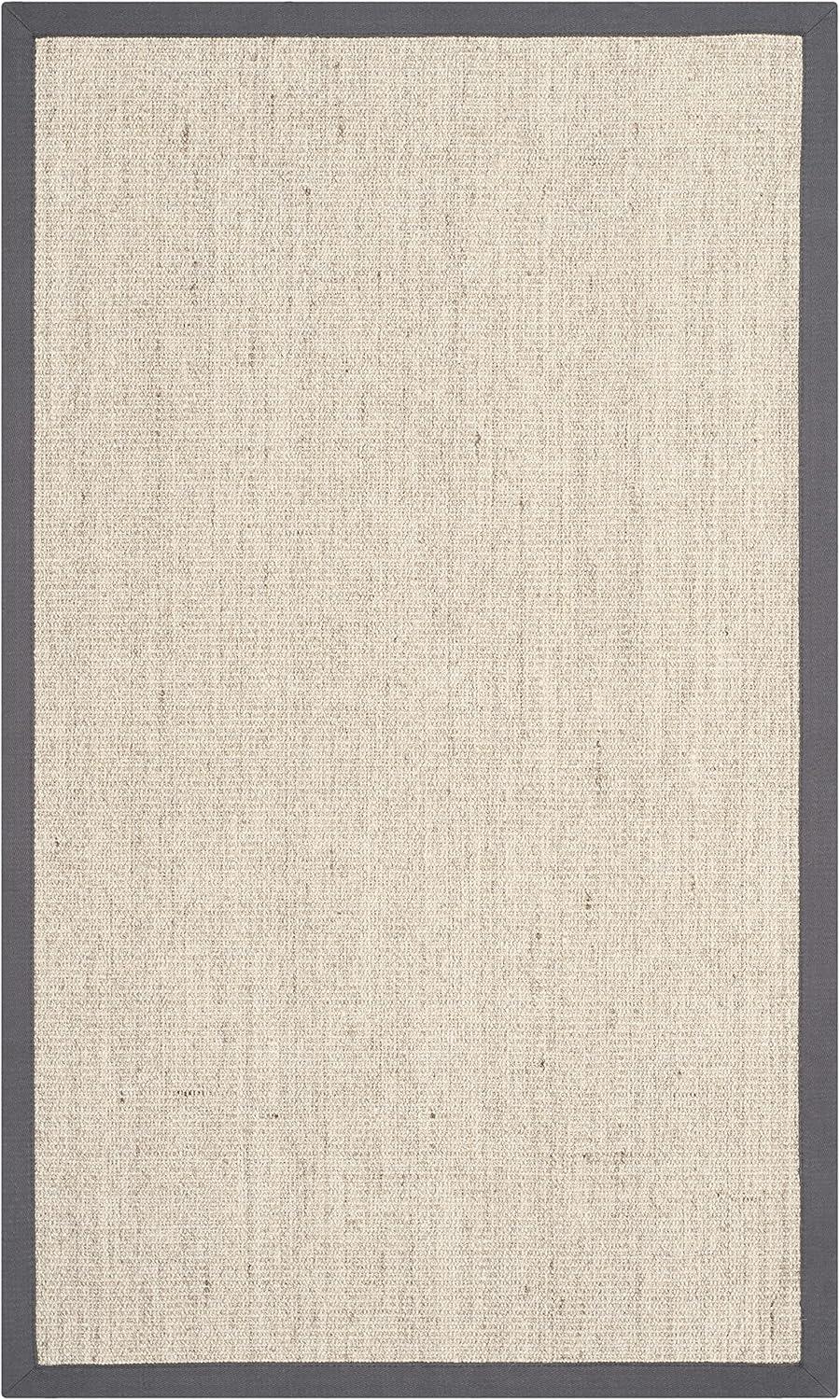 image:imageSAFAVIEH Natural Fiber Collection Area Rug 5 x 8 Marble amp Grey Border Sisal Design Easy Care Ideal for High Traffic Areas in Living Room Bedroom NF441BMarbleGrey