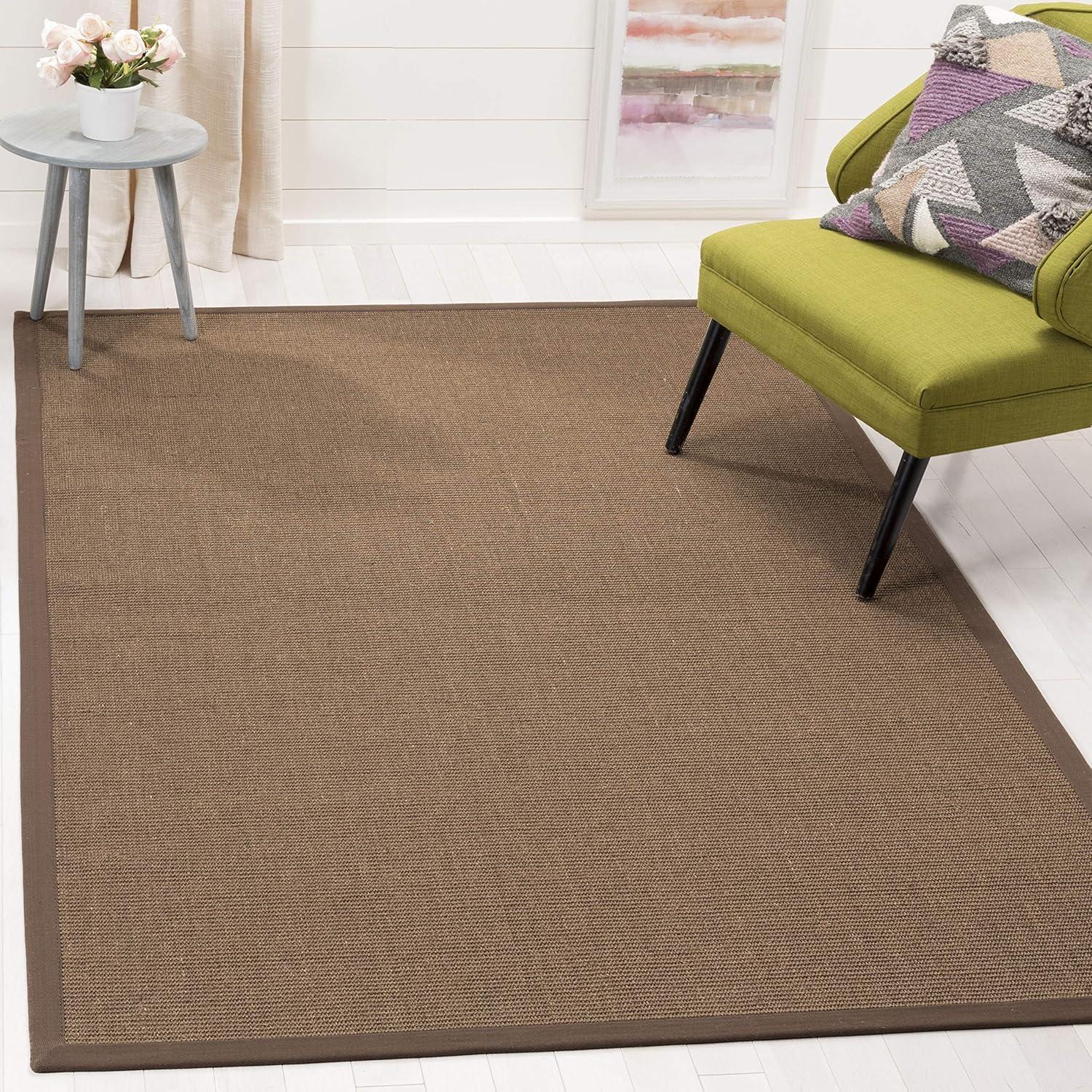image:imageSAFAVIEH Natural Fiber Collection Area Rug 5 x 8 Marble amp Grey Border Sisal Design Easy Care Ideal for High Traffic Areas in Living Room Bedroom NF441BBrown