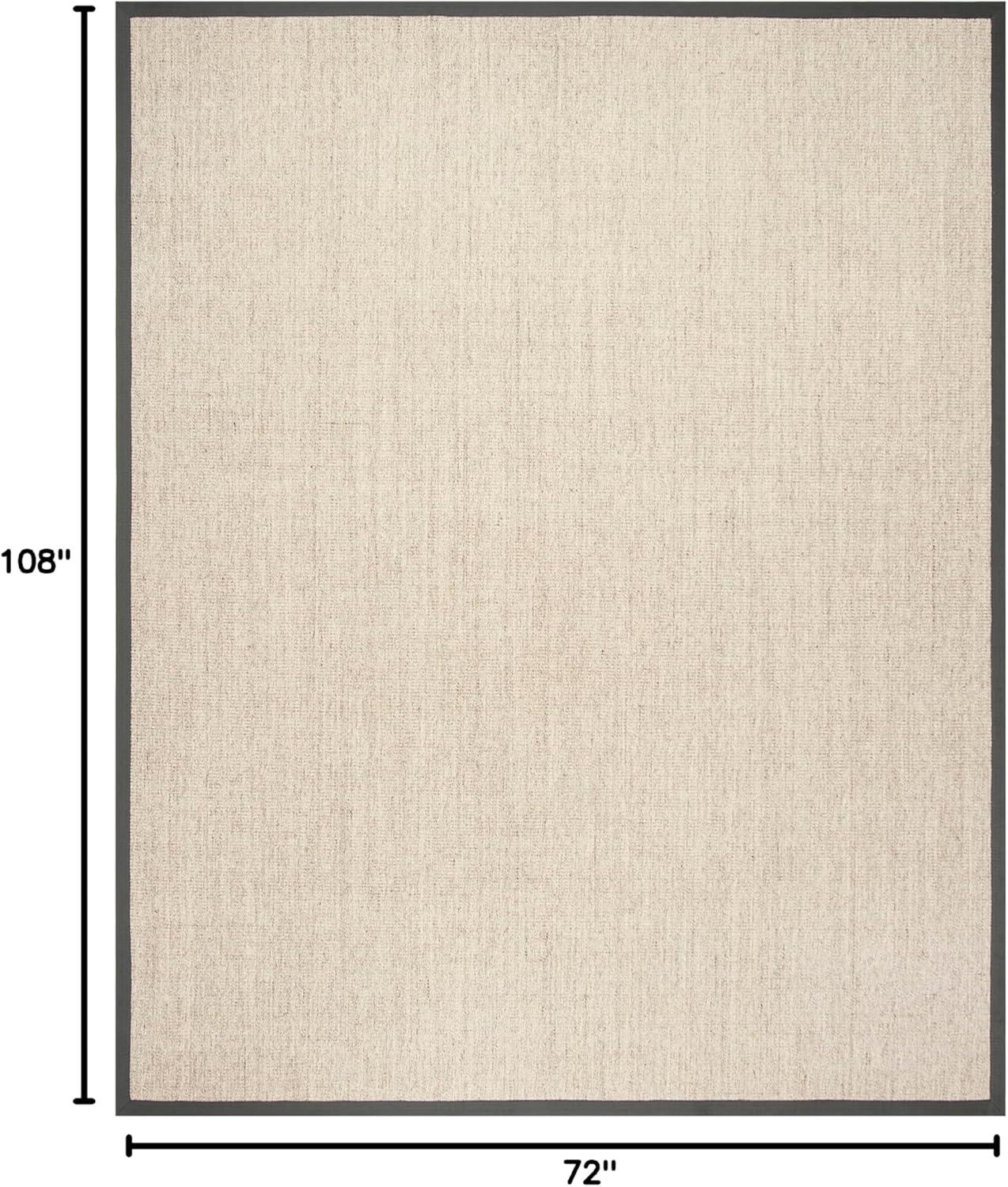 image:imageSAFAVIEH Natural Fiber Collection Area Rug 5 x 8 Marble amp Grey Border Sisal Design Easy Care Ideal for High Traffic Areas in Living Room Bedroom NF441BMarbleGrey