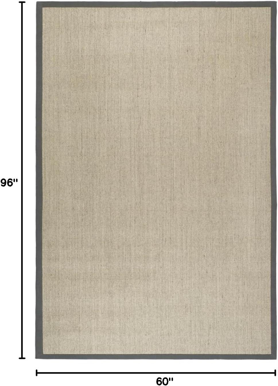 image:imageSAFAVIEH Natural Fiber Collection Area Rug 5 x 8 Marble amp Grey Border Sisal Design Easy Care Ideal for High Traffic Areas in Living Room Bedroom NF441BMarbleGrey