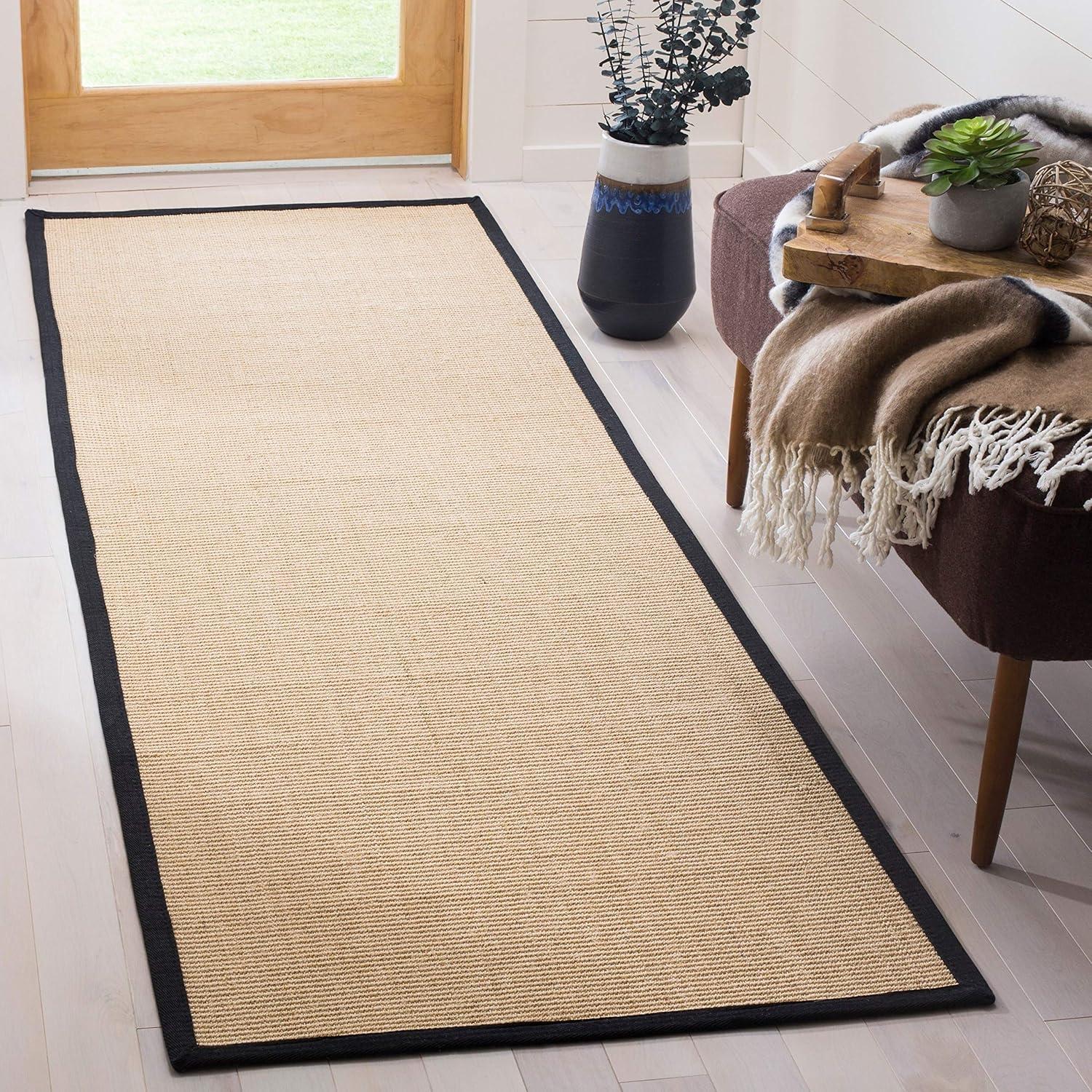 image:imageSAFAVIEH Natural Fiber Collection Area Rug 5 x 8 Marble amp Grey Border Sisal Design Easy Care Ideal for High Traffic Areas in Living Room Bedroom NF441BMaizeWheat