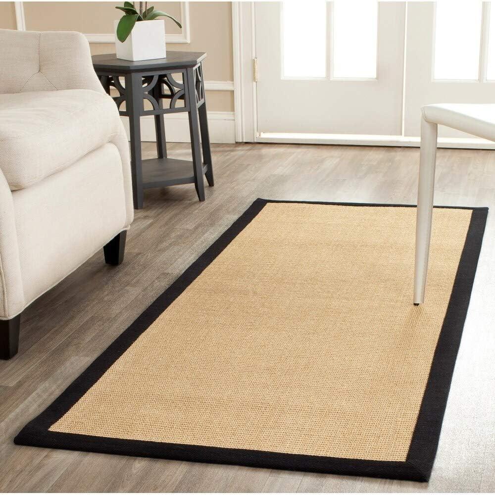 image:imageSAFAVIEH Natural Fiber Collection Area Rug 5 x 8 Marble amp Grey Border Sisal Design Easy Care Ideal for High Traffic Areas in Living Room Bedroom NF441BMaizeWheat
