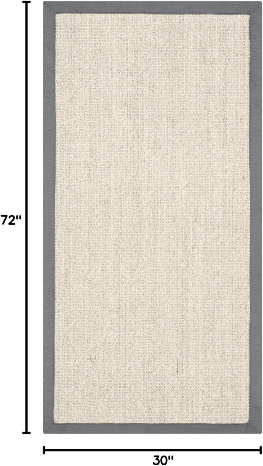 image:imageSAFAVIEH Natural Fiber Collection Area Rug 5 x 8 Marble amp Grey Border Sisal Design Easy Care Ideal for High Traffic Areas in Living Room Bedroom NF441BMarbleGrey
