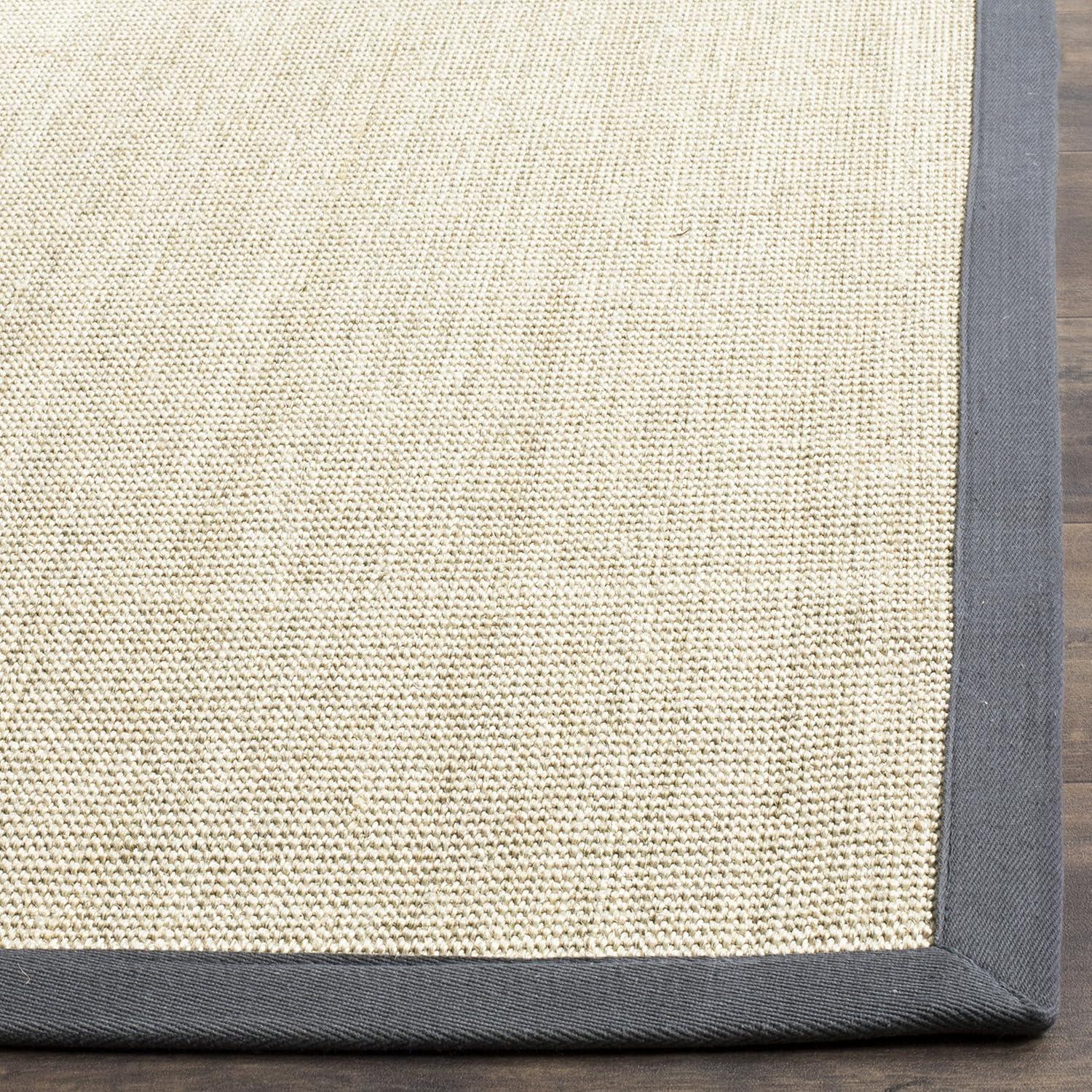 image:imageSAFAVIEH Natural Fiber Collection Area Rug 5 x 8 Marble amp Grey Border Sisal Design Easy Care Ideal for High Traffic Areas in Living Room Bedroom NF441BMarbleGrey