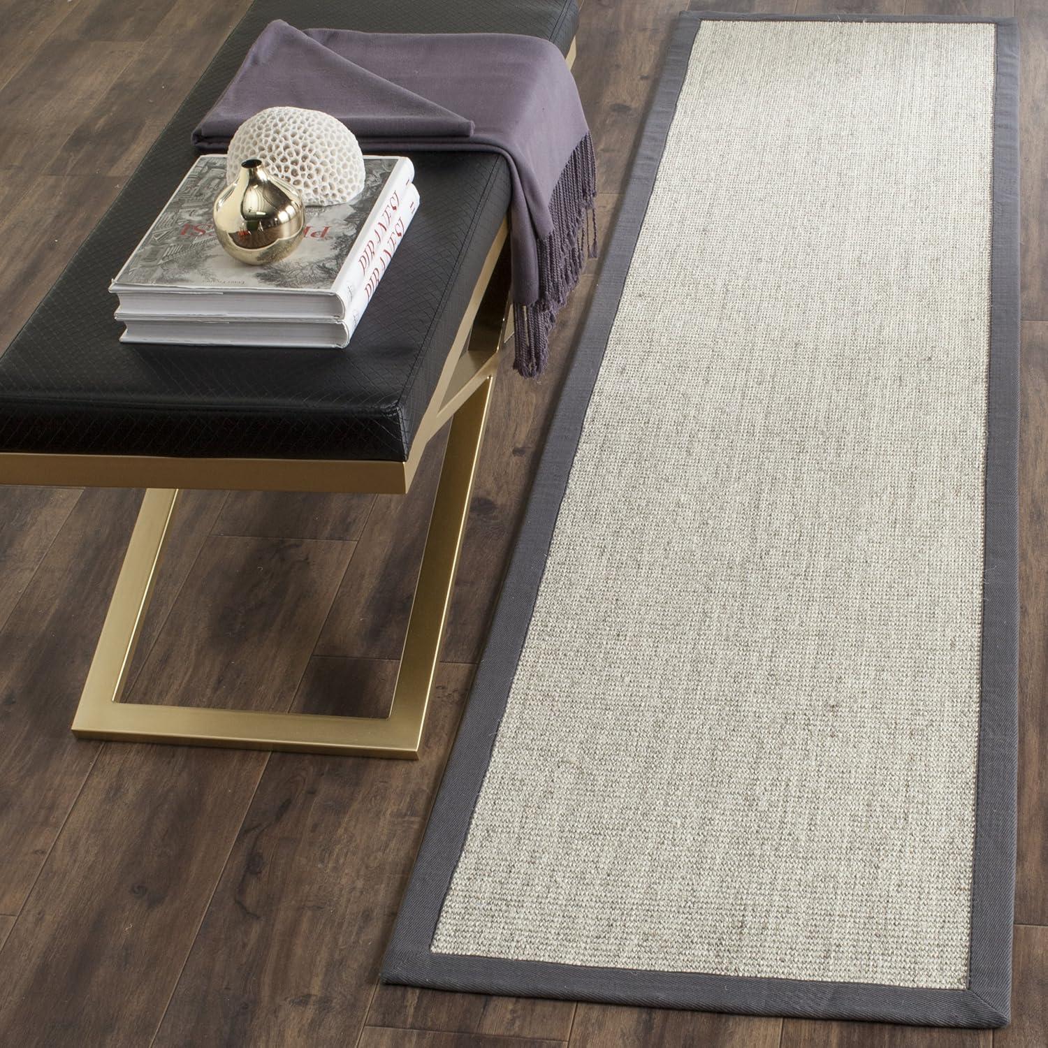 image:imageSAFAVIEH Natural Fiber Collection Area Rug 5 x 8 Marble amp Grey Border Sisal Design Easy Care Ideal for High Traffic Areas in Living Room Bedroom NF441BMarbleGrey