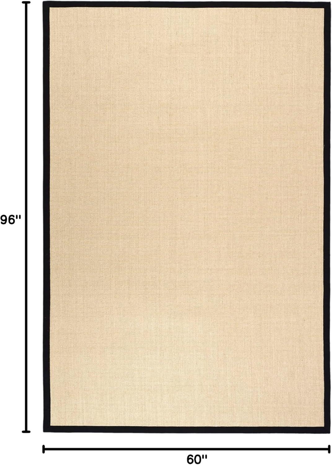 image:imageSAFAVIEH Natural Fiber Collection Area Rug 5 x 8 Marble amp Grey Border Sisal Design Easy Care Ideal for High Traffic Areas in Living Room Bedroom NF441BMaizeBlack