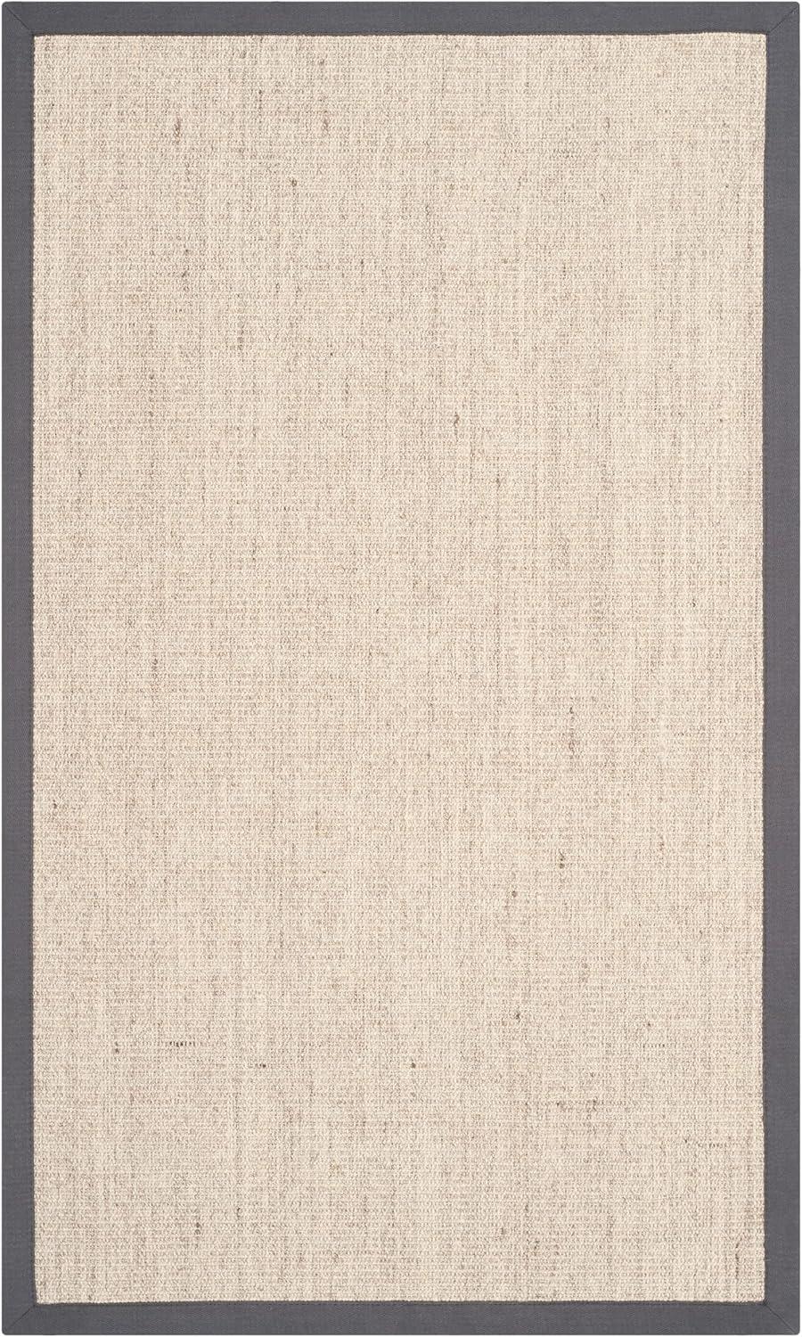 image:imageSAFAVIEH Natural Fiber Collection Area Rug 5 x 8 Marble amp Grey Border Sisal Design Easy Care Ideal for High Traffic Areas in Living Room Bedroom NF441BMarbleGrey