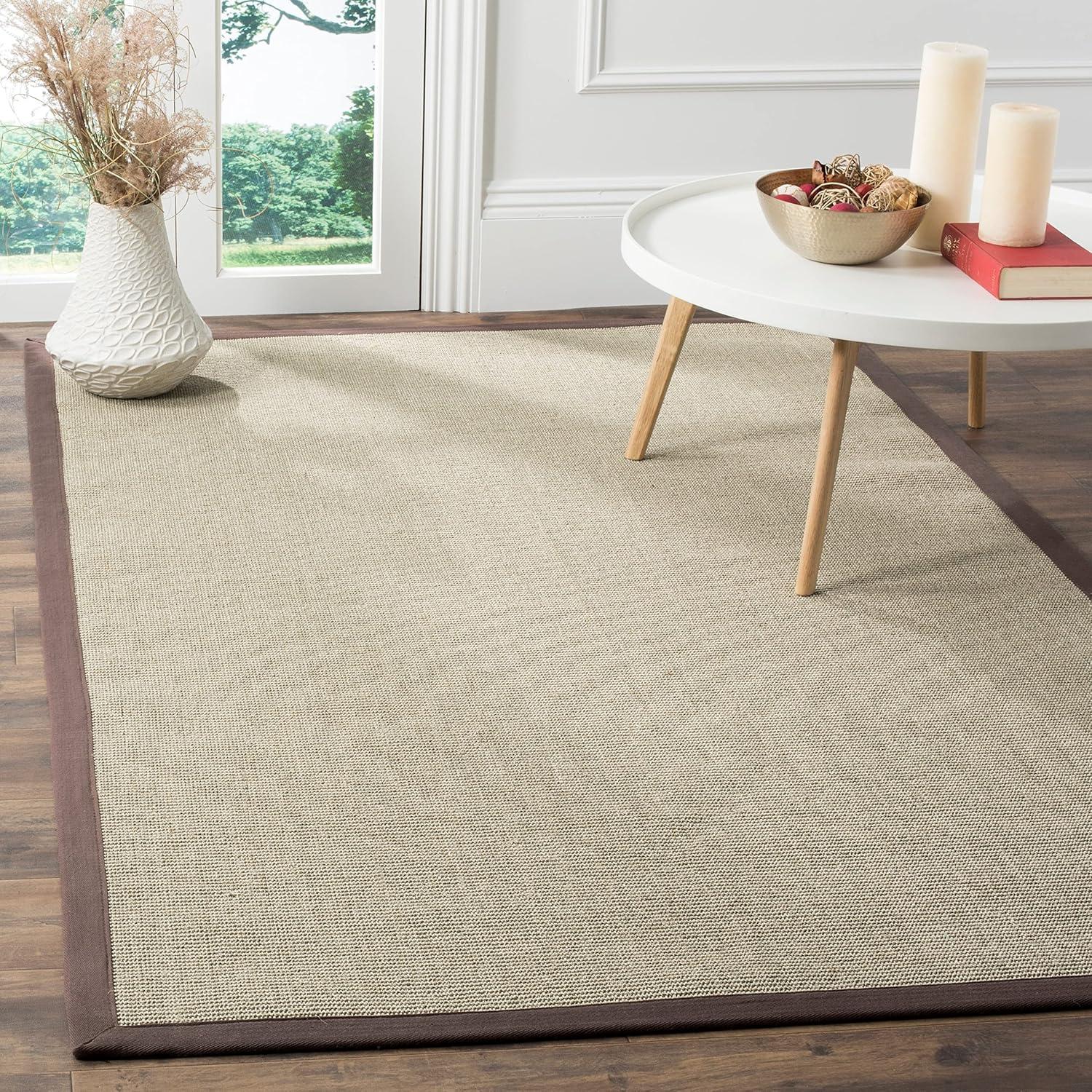 image:imageSAFAVIEH Natural Fiber Collection Area Rug 5 x 8 Marble amp Grey Border Sisal Design Easy Care Ideal for High Traffic Areas in Living Room Bedroom NF441BMarbleGrey