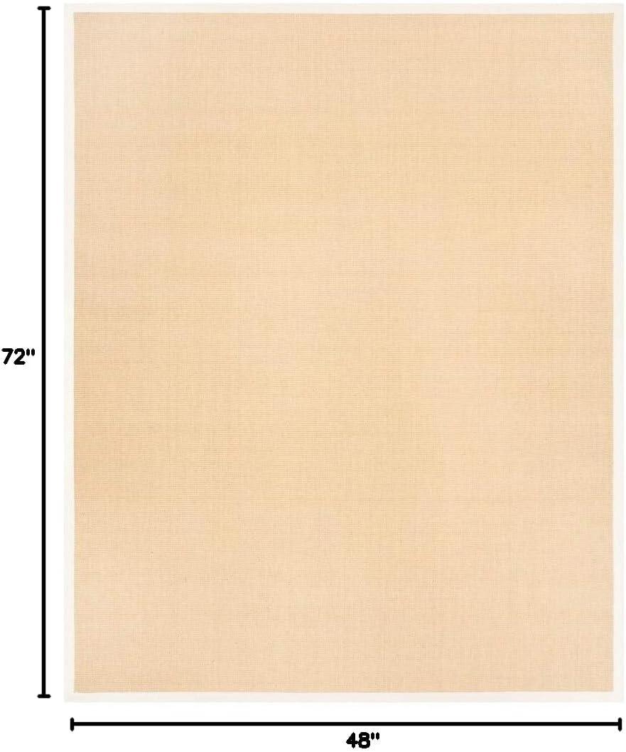 image:imageSAFAVIEH Natural Fiber Collection Area Rug 5 x 8 Marble amp Grey Border Sisal Design Easy Care Ideal for High Traffic Areas in Living Room Bedroom NF441BMaizeWheat