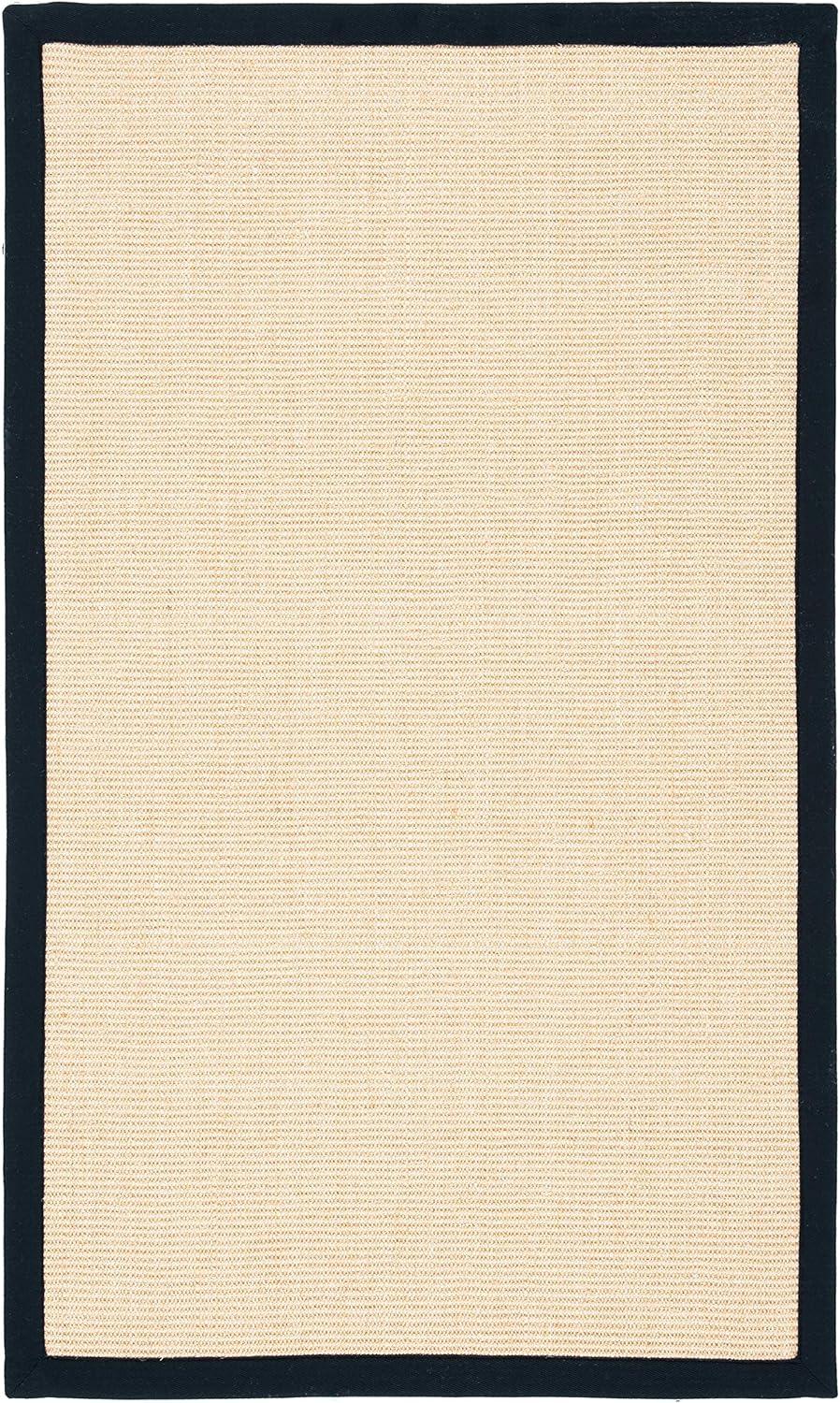 image:imageSAFAVIEH Natural Fiber Collection Area Rug 5 x 8 Marble amp Grey Border Sisal Design Easy Care Ideal for High Traffic Areas in Living Room Bedroom NF441BMaizeBlack
