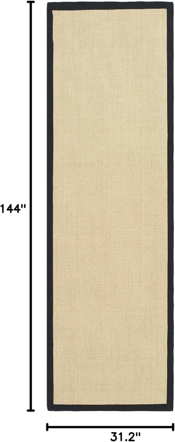 image:imageSAFAVIEH Natural Fiber Collection Area Rug 5 x 8 Marble amp Grey Border Sisal Design Easy Care Ideal for High Traffic Areas in Living Room Bedroom NF441BMaizeBlack