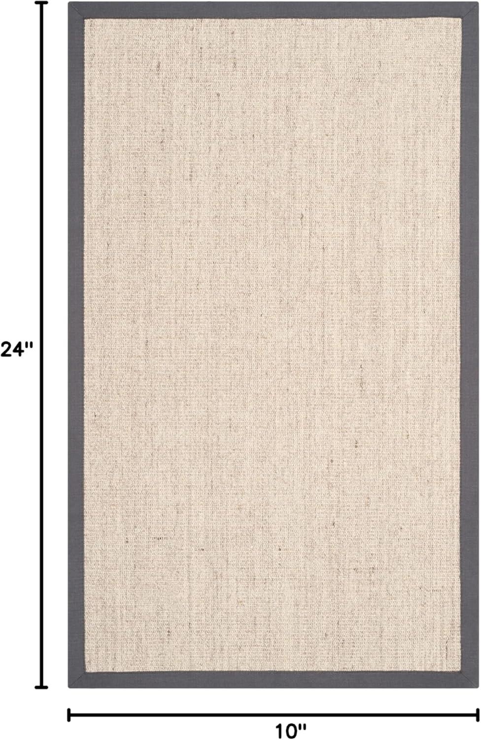 image:imageSAFAVIEH Natural Fiber Collection Area Rug 5 x 8 Marble amp Grey Border Sisal Design Easy Care Ideal for High Traffic Areas in Living Room Bedroom NF441BMarbleGrey