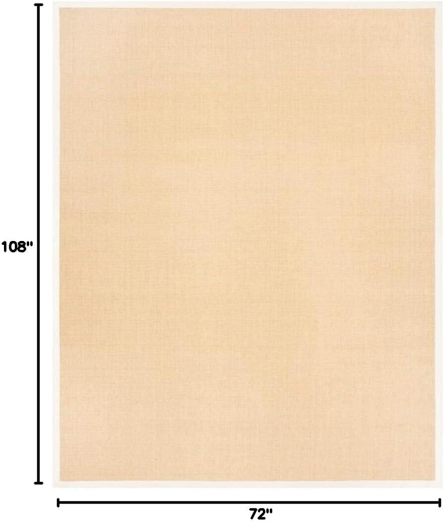 image:imageSAFAVIEH Natural Fiber Collection Area Rug 5 x 8 Marble amp Grey Border Sisal Design Easy Care Ideal for High Traffic Areas in Living Room Bedroom NF441BMaizeWheat
