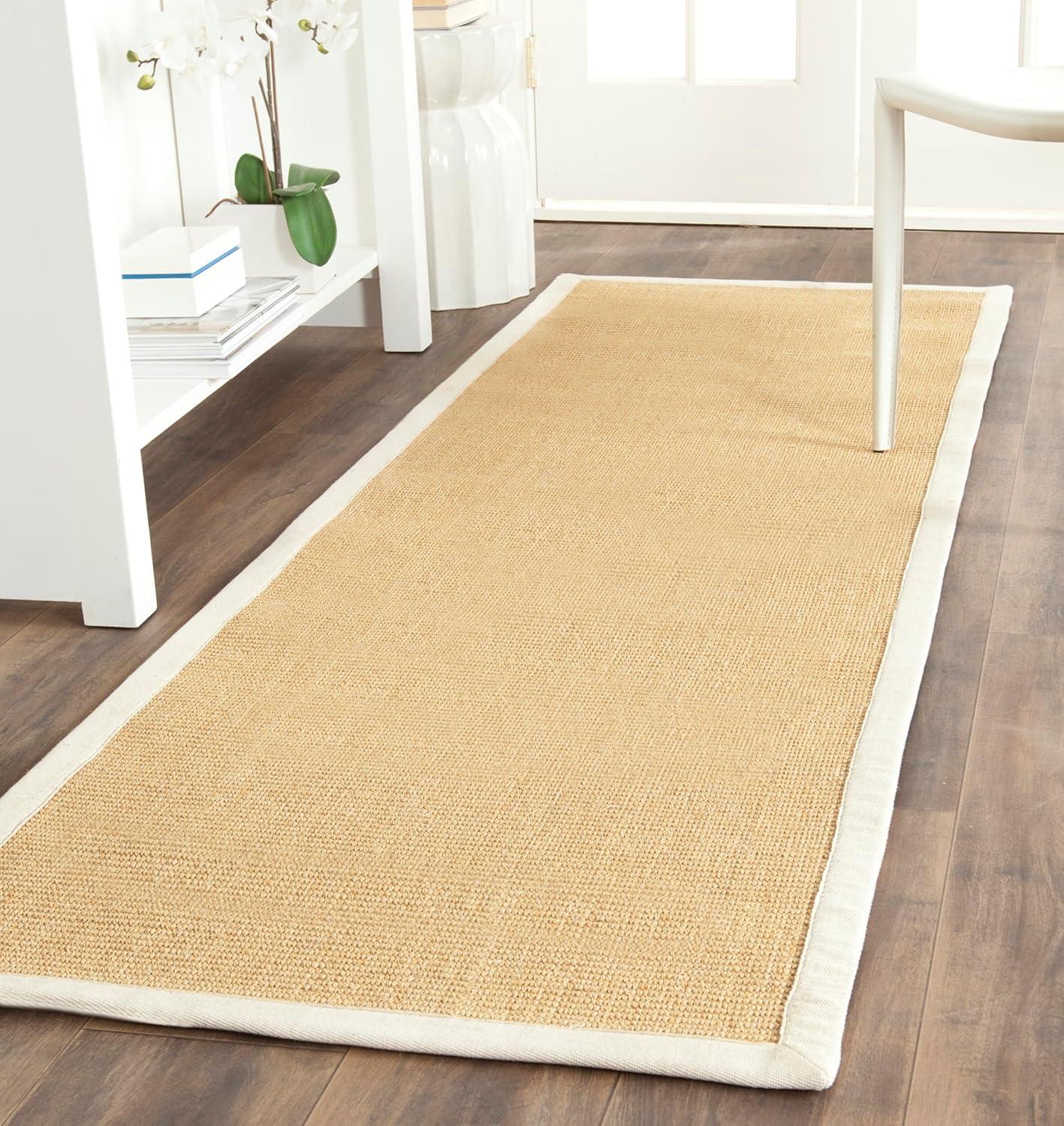 image:imageSAFAVIEH Natural Fiber Collection Area Rug 5 x 8 Marble amp Grey Border Sisal Design Easy Care Ideal for High Traffic Areas in Living Room Bedroom NF441BMaizeWheat