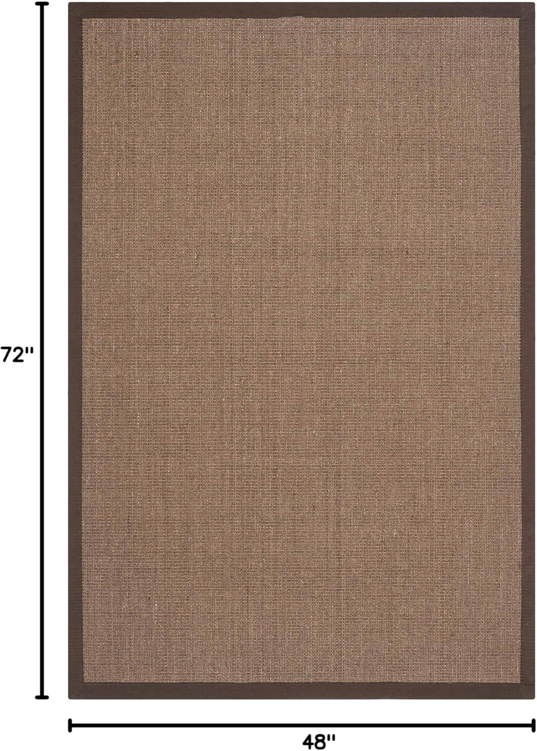 image:imageSAFAVIEH Natural Fiber Collection Area Rug 5 x 8 Marble amp Grey Border Sisal Design Easy Care Ideal for High Traffic Areas in Living Room Bedroom NF441BBrown