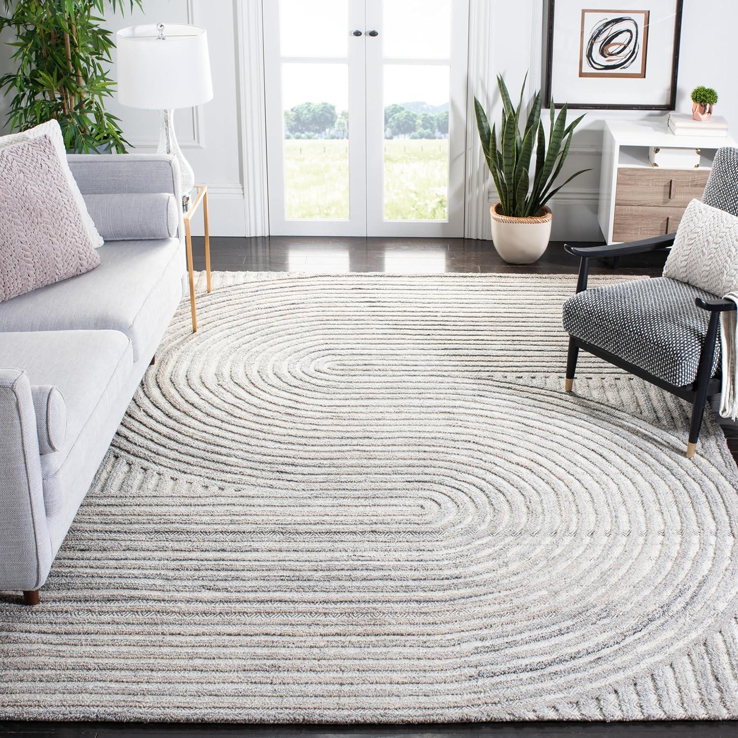 image:imageSAFAVIEH South Hampton Collection 8 x 10 Beige SHA301B Handmade Abstract Wool Area RugBeige