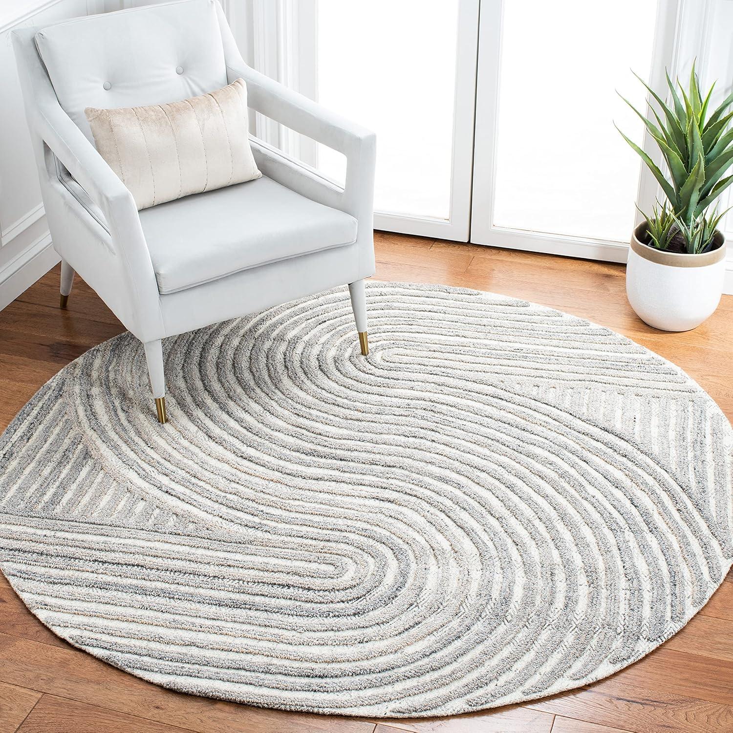 image:imageSAFAVIEH South Hampton Collection 8 x 10 Beige SHA301B Handmade Abstract Wool Area RugBeige