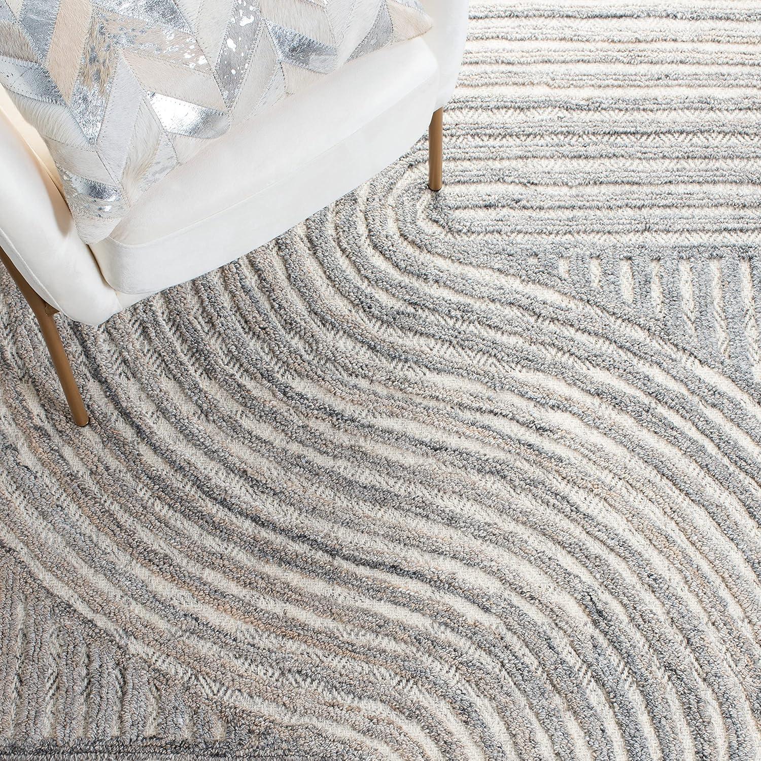 image:imageSAFAVIEH South Hampton Collection 8 x 10 Beige SHA301B Handmade Abstract Wool Area RugBeige