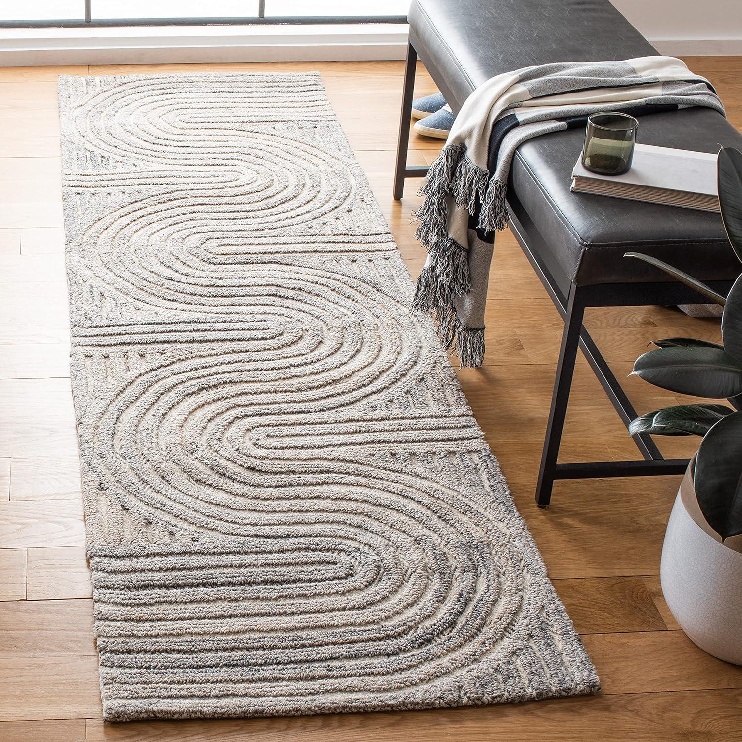 image:imageSAFAVIEH South Hampton Collection 8 x 10 Beige SHA301B Handmade Abstract Wool Area RugBeige
