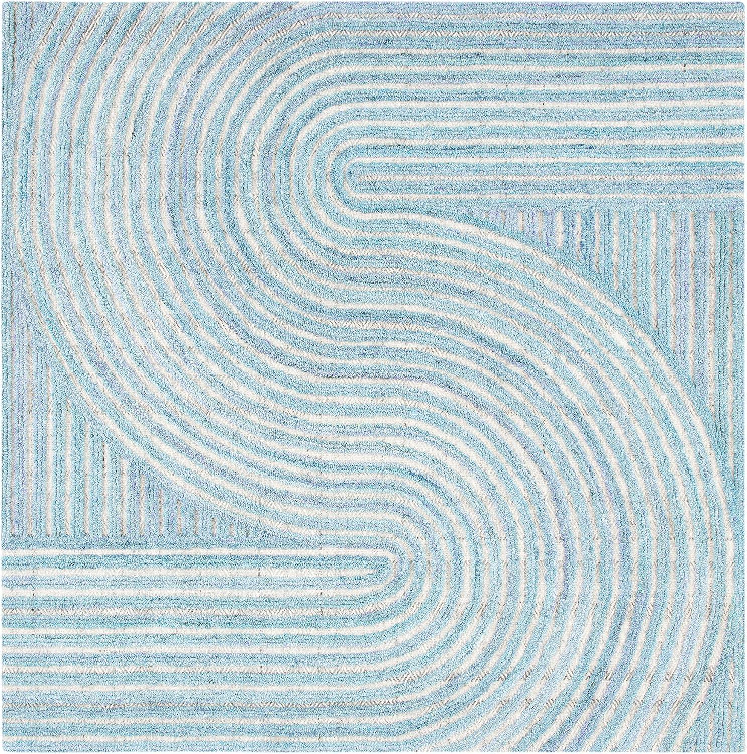 image:imageSAFAVIEH South Hampton Collection 8 x 10 Beige SHA301B Handmade Abstract Wool Area RugBlue