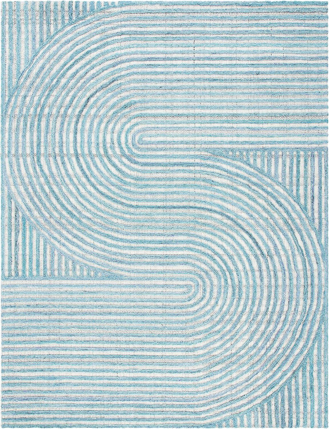 image:imageSAFAVIEH South Hampton Collection 8 x 10 Beige SHA301B Handmade Abstract Wool Area RugBlue