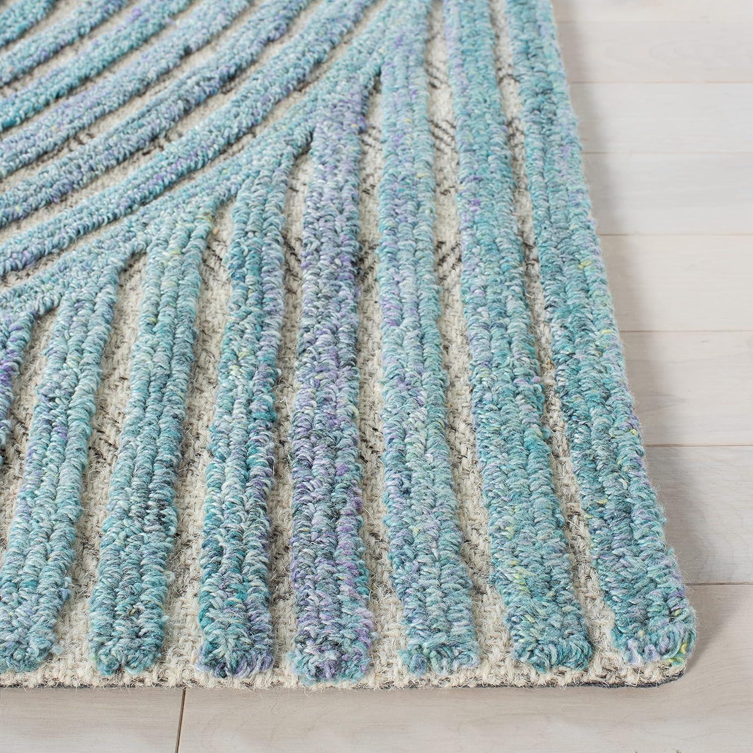 image:imageSAFAVIEH South Hampton Collection 8 x 10 Beige SHA301B Handmade Abstract Wool Area RugBlue