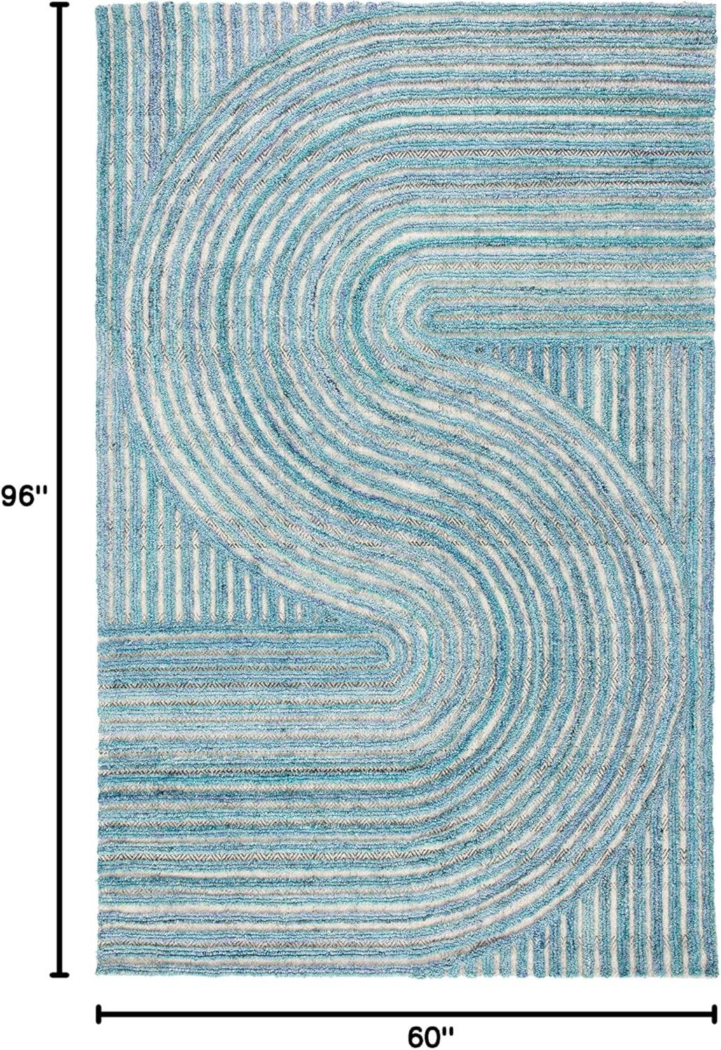 image:imageSAFAVIEH South Hampton Collection 8 x 10 Beige SHA301B Handmade Abstract Wool Area RugBlue