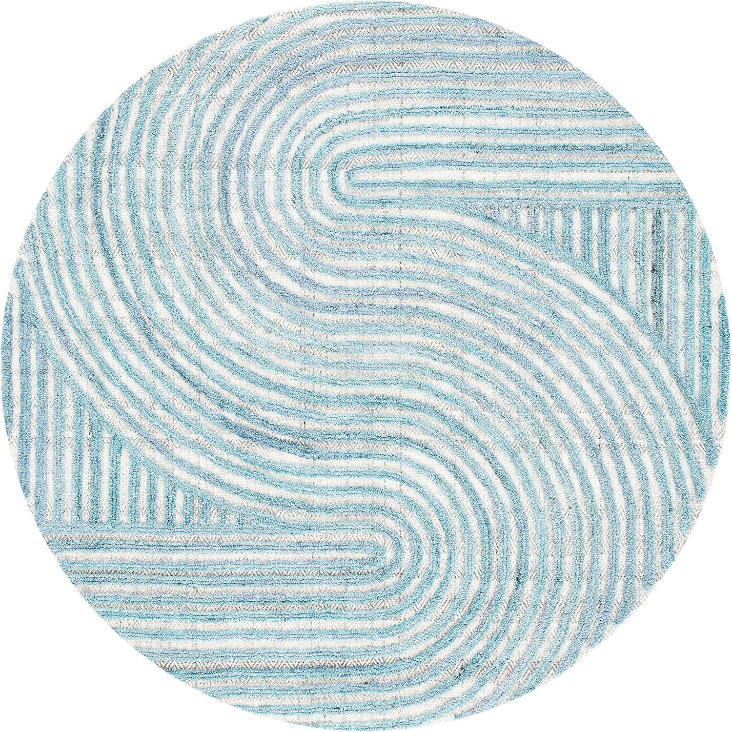 image:imageSAFAVIEH South Hampton Collection 8 x 10 Beige SHA301B Handmade Abstract Wool Area RugBlue