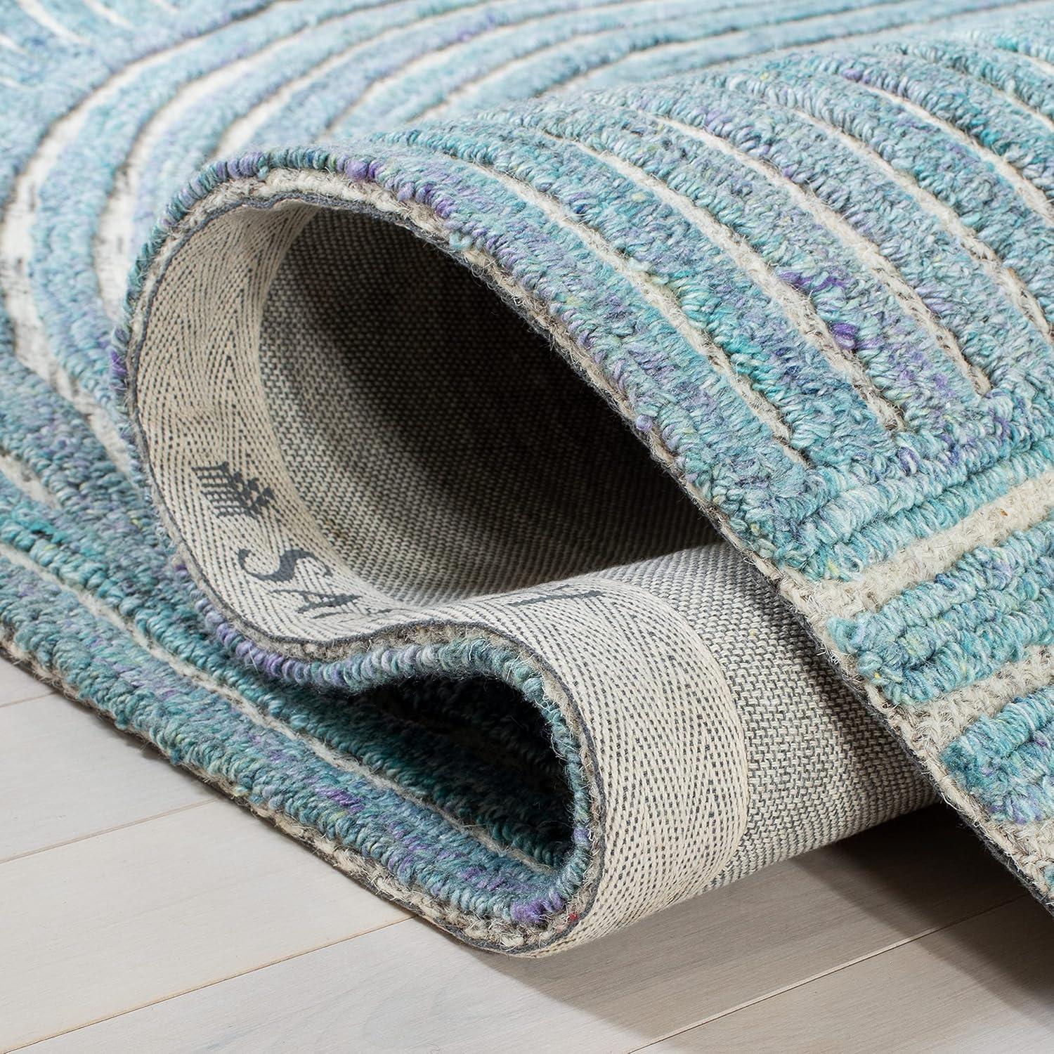 image:imageSAFAVIEH South Hampton Collection 8 x 10 Beige SHA301B Handmade Abstract Wool Area RugBlue