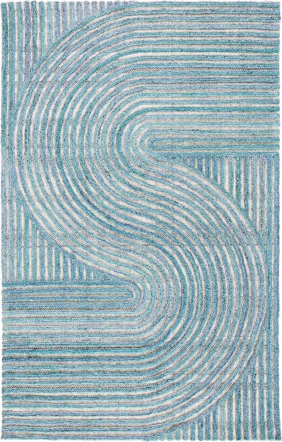 image:imageSAFAVIEH South Hampton Collection 8 x 10 Beige SHA301B Handmade Abstract Wool Area RugBlue