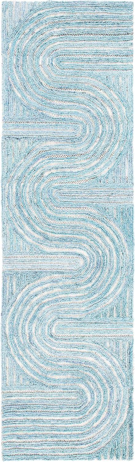 image:imageSAFAVIEH South Hampton Collection 8 x 10 Beige SHA301B Handmade Abstract Wool Area RugBlue