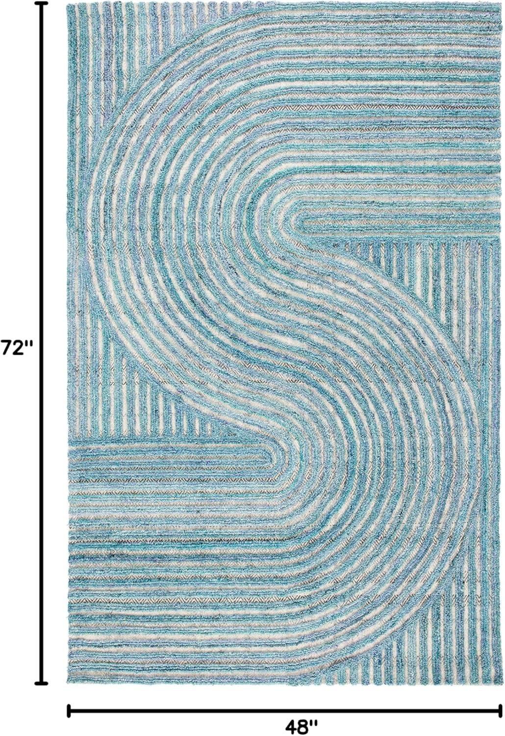 image:imageSAFAVIEH South Hampton Collection 8 x 10 Beige SHA301B Handmade Abstract Wool Area RugBlue