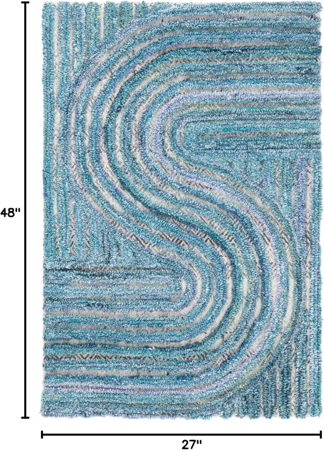 image:imageSAFAVIEH South Hampton Collection 8 x 10 Beige SHA301B Handmade Abstract Wool Area RugBlue