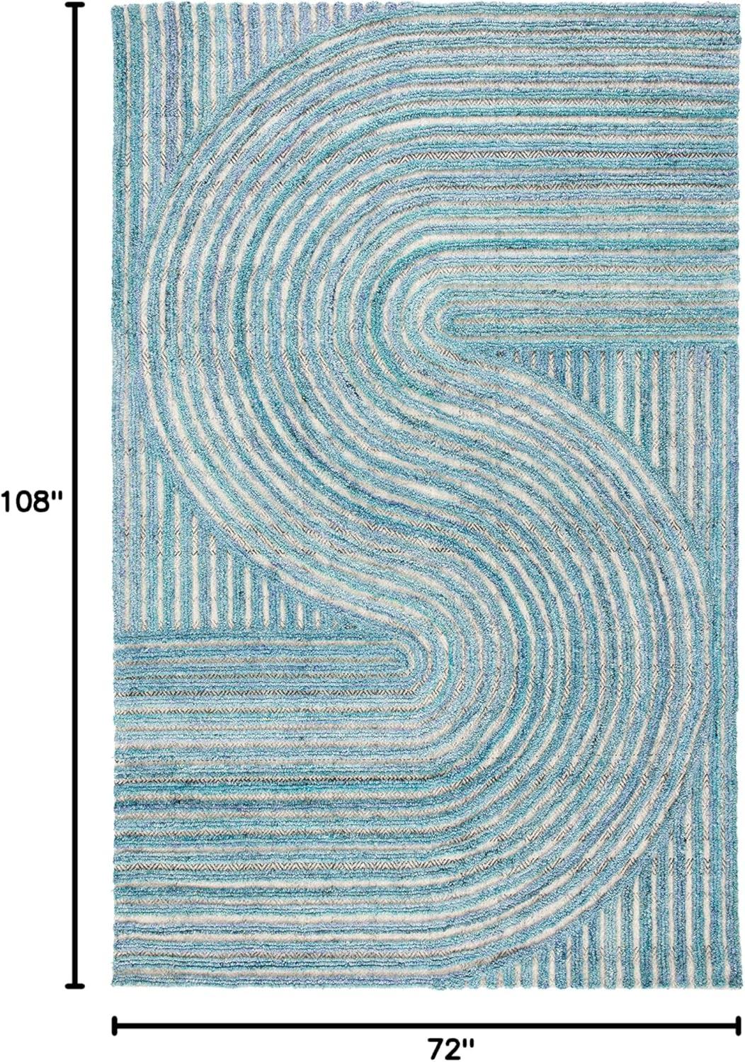 image:imageSAFAVIEH South Hampton Collection 8 x 10 Beige SHA301B Handmade Abstract Wool Area RugBlue